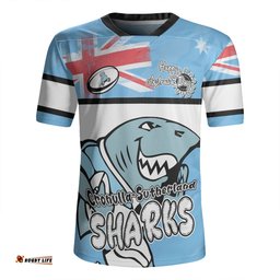 Cronulla Sutherland Sharks Happy Australia Day We Are One And Free Rugby Jersey