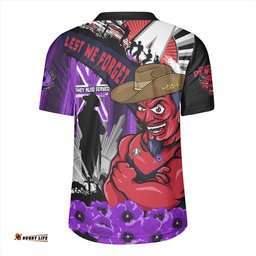 Melbourne ANZAC Day Honor Purple Valor And Spirit Rugby Jersey