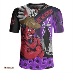 Melbourne ANZAC Day Honor Purple Valor And Spirit Rugby Jersey