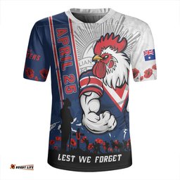 Sydney Roosters Anzac Day Lest We Forget Strong Fighting Spirit Rugby Jersey