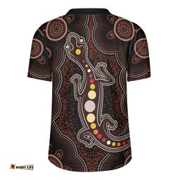 Indigenous Australian Aboriginal Aboriginal Gecko Dreaming Path Rugby Jersey