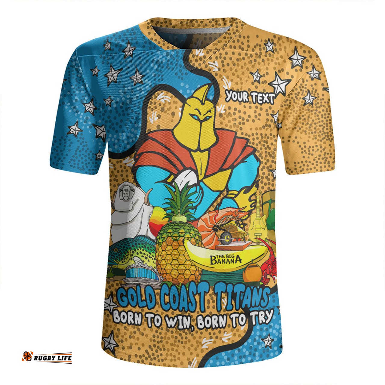 Gold Coast Titans Custom Australian Big Things Rugby Jersey