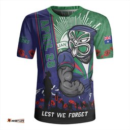 New Zealand Warriors Anzac Day Lest We Forget Strong Fighting Spirit Rugby Jersey