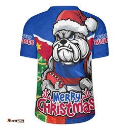 Western Bulldogs Santa Scoring Touchdown On Christmas Game Day Rugby Jersey
