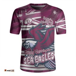 Manly Warringah Sea Eagles Happy Australia Day We Are One And Free Rugby Jersey