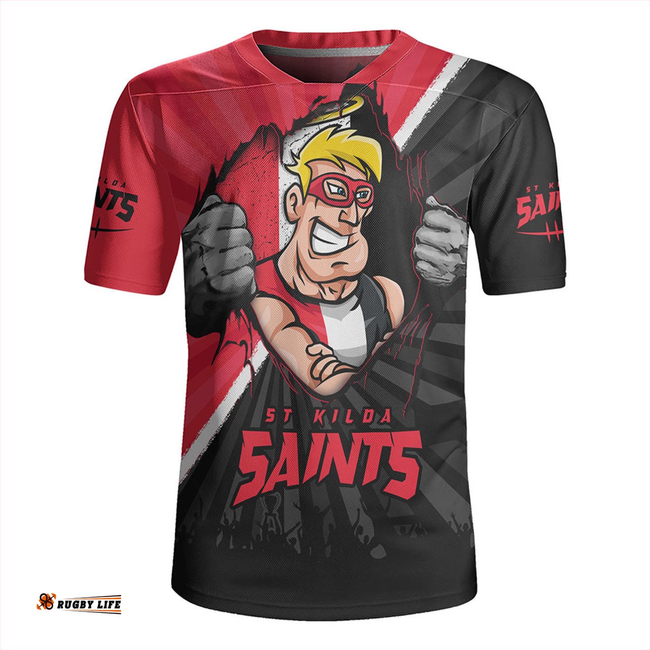 St Kilda Breaking Through Fan Design Rugby Jersey