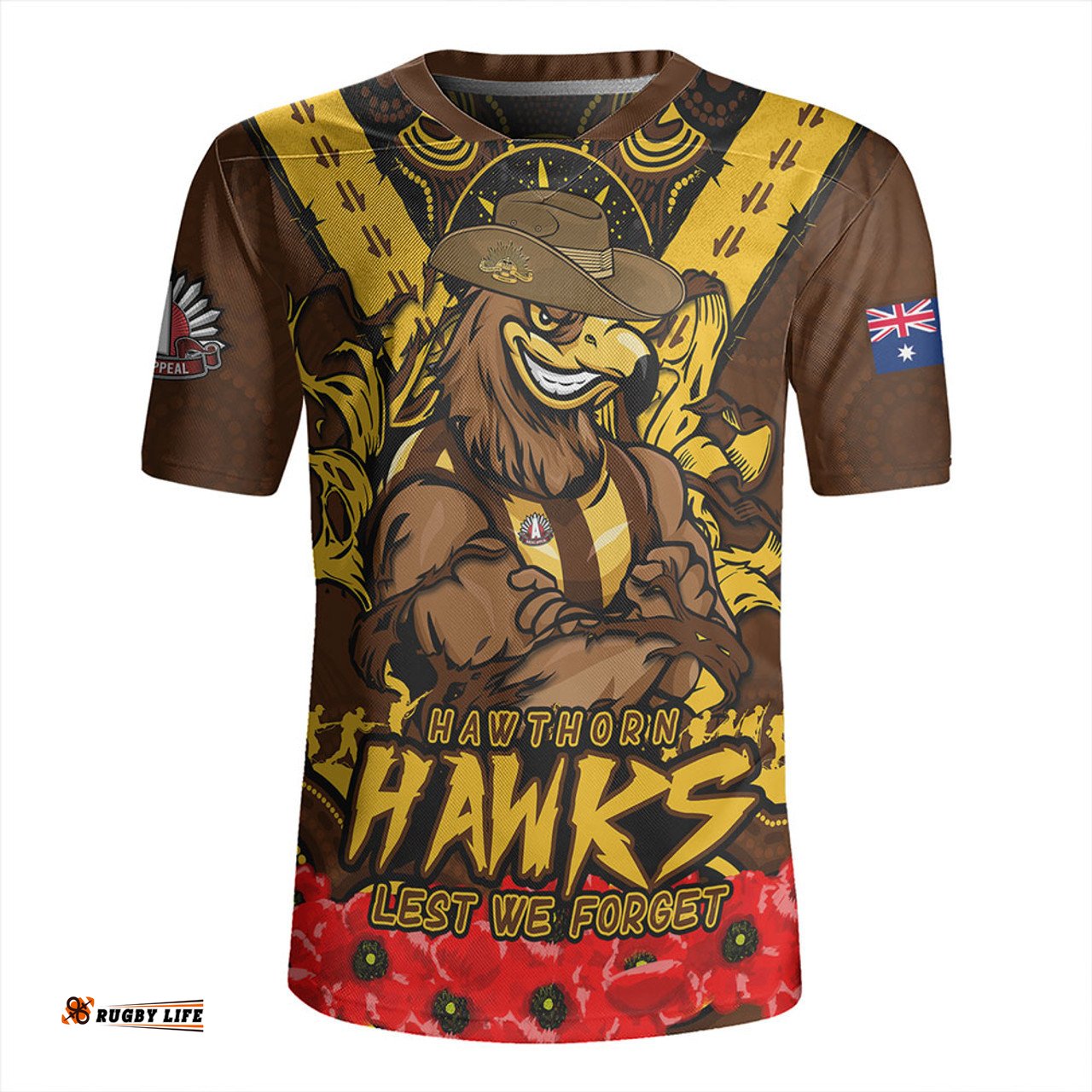 Hawthorn Ripped Legacy Of The Game The ANZAC Spirit Lives On Rugby Jersey