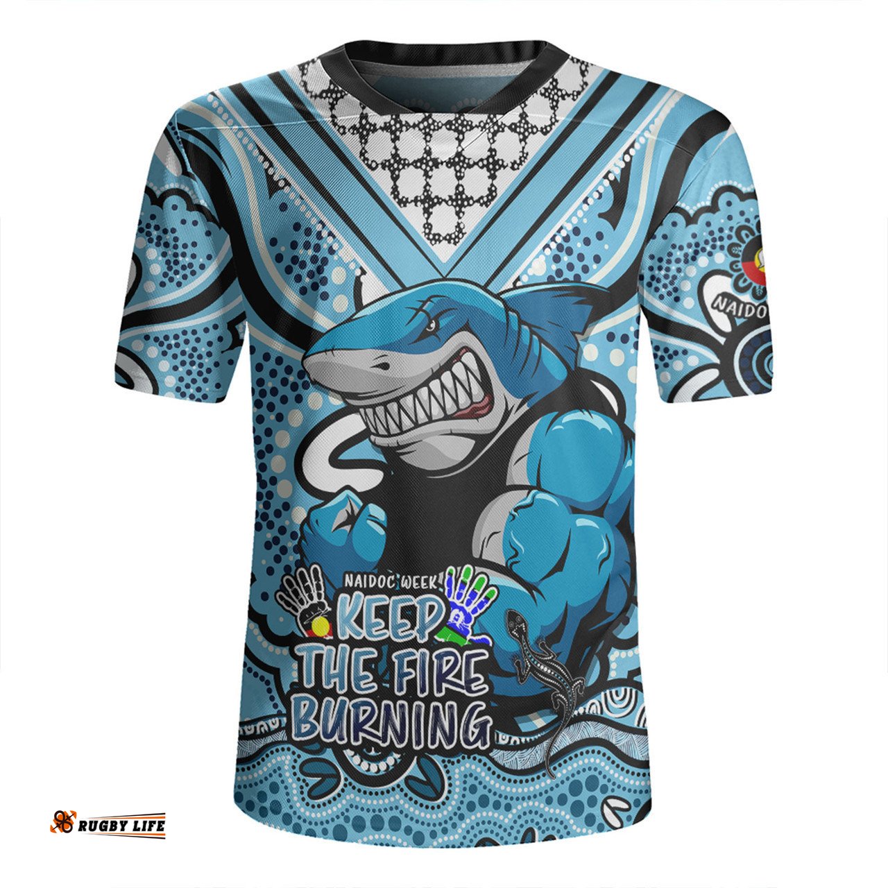 Cronulla Sutherland Sharks Aboriginal Inspired Naidoc Week Custom For Die Hard Fan Supporters Rugby Jersey