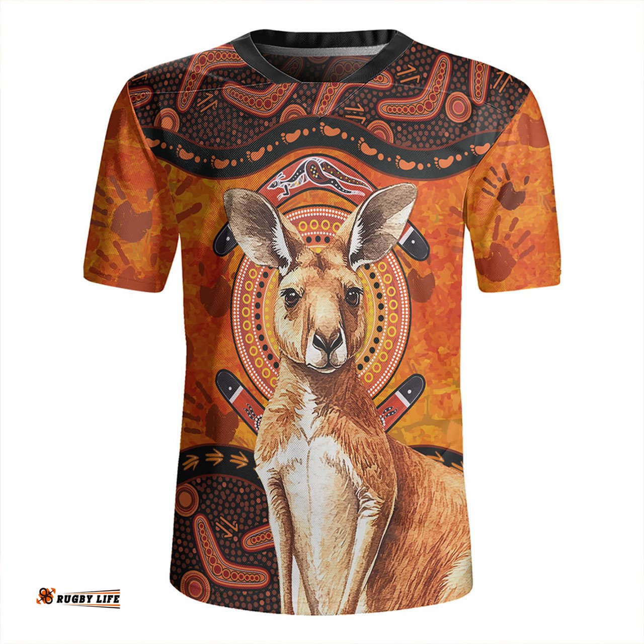 Indigenous Australian Aboriginal Kangaroo Spirit Dreaming Rugby Jersey