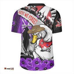 Sydney Swans ANZAC Day Honor Purple Valor And Spirit Rugby Jersey