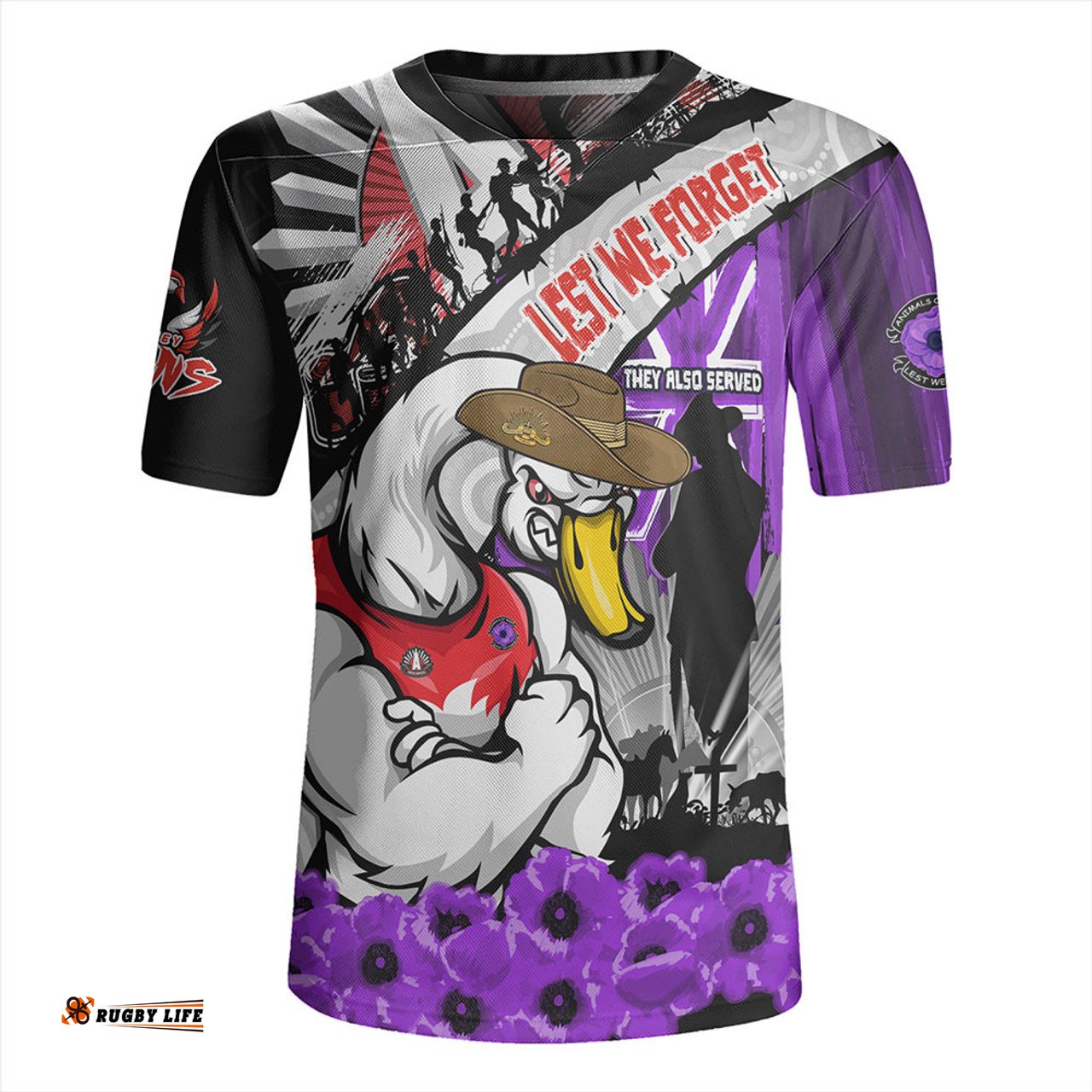 Sydney Swans ANZAC Day Honor Purple Valor And Spirit Rugby Jersey