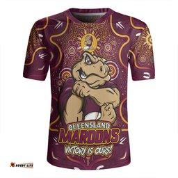 Queensland Maroons Aboriginal Pattern Inspired Victory Is Ours Rugby Jersey