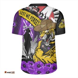 Richmond ANZAC Day Honor Purple Valor And Spirit Rugby Jersey