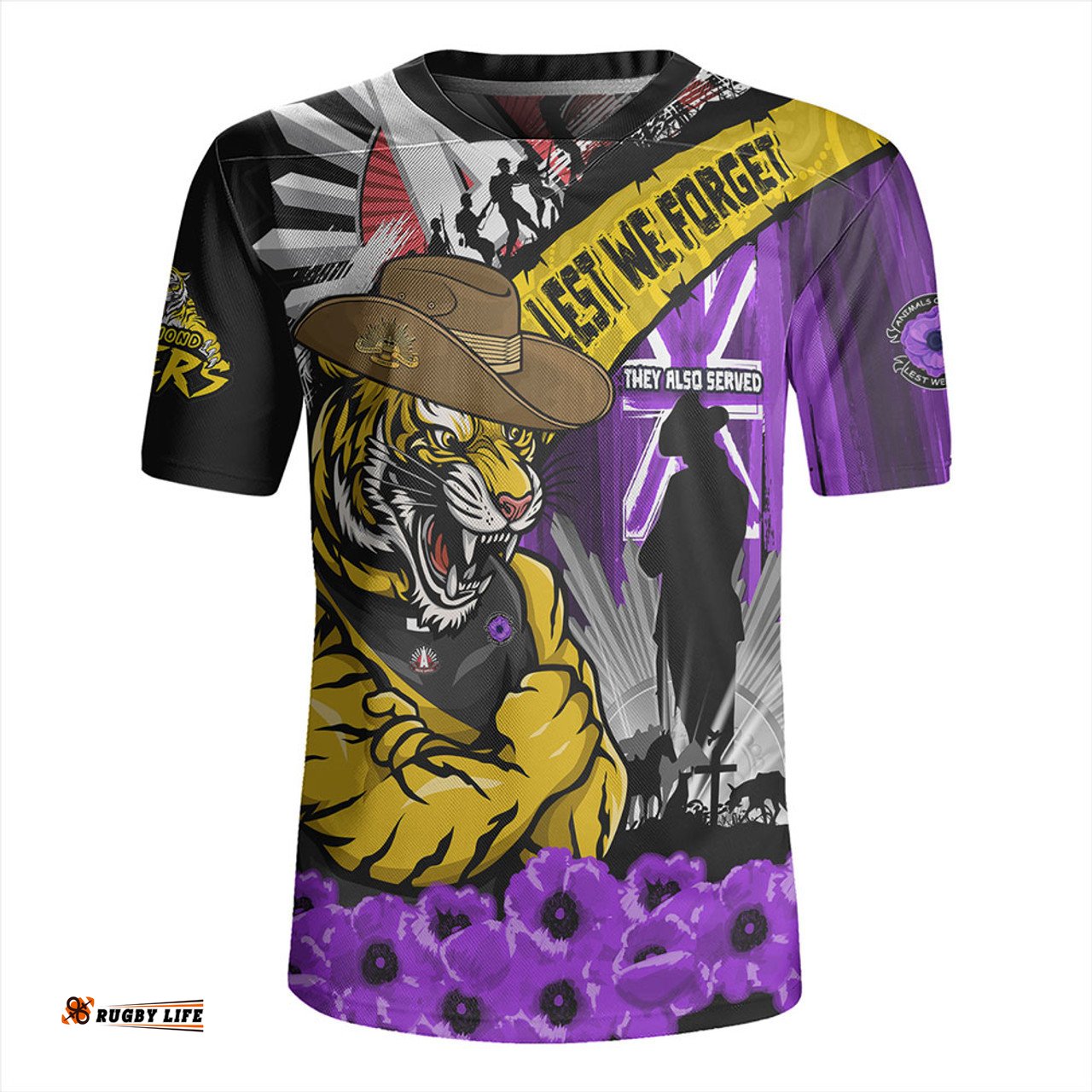 Richmond ANZAC Day Honor Purple Valor And Spirit Rugby Jersey