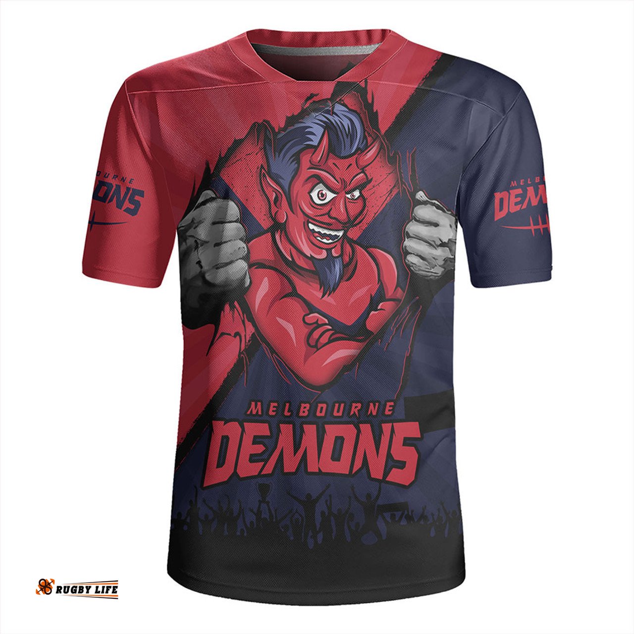 Melbourne Breaking Through Fan Design Rugby Jersey