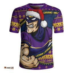 Melbourne Storm Ugly Knit Style For Christmas Game Fans Rugby Jersey