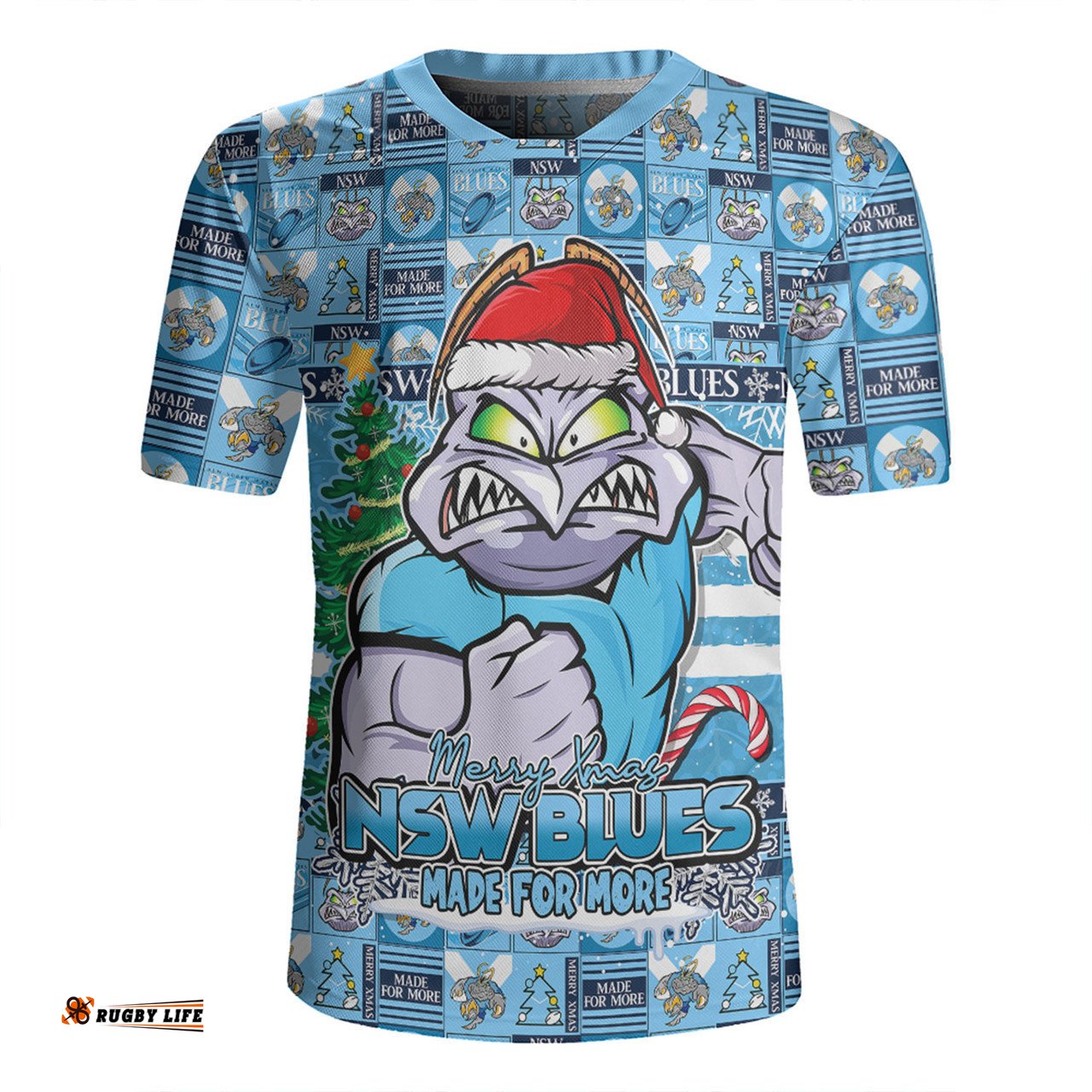 New South Wales Blues Merry Ugly Christmas Comic Style Rugby Jersey