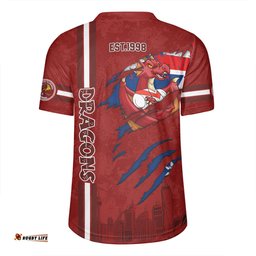 St. George Illawarra Dragons Happy Australia Day Flag Scratch Style Rugby Jersey