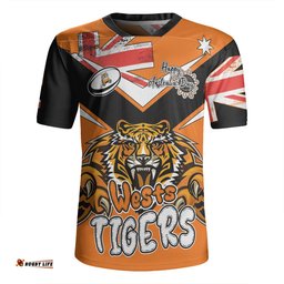 Wests Tigers Happy Australia Day We Are One And Free V2 Rugby Jersey