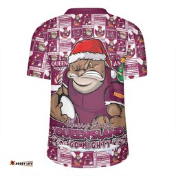 Queensland Maroons Merry Ugly Christmas Comic Style Rugby Jersey