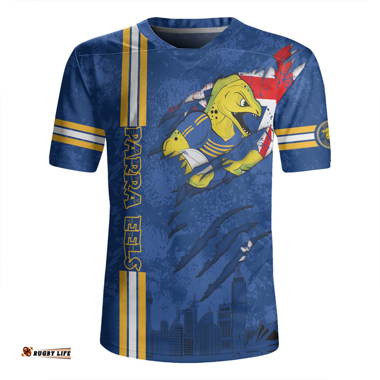 Parramatta Eels Happy Australia Day Flag Scratch Style Rugby Jersey