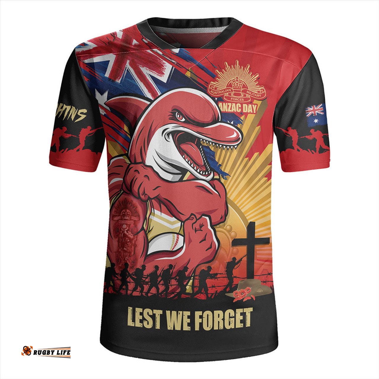 Redcliffe Dolphins Fearless ANZAC Defender Rugby Jersey