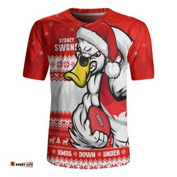 Sydney Swans Merry Christmas Down Under Footy Power Style Rugby Jersey