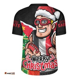 St Kilda Santa Scoring Touchdown On Christmas Game Day Rugby Jersey