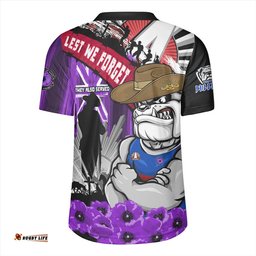 Western Bulldogs ANZAC Day Honor Purple Valor And Spirit Rugby Jersey