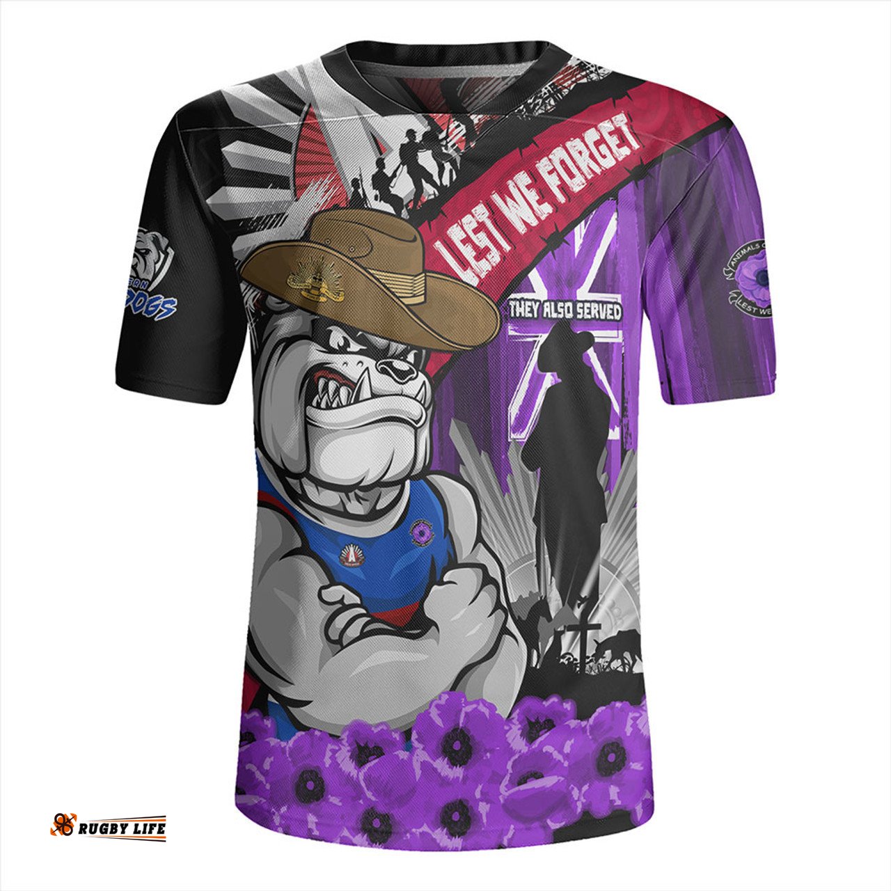 Western Bulldogs ANZAC Day Honor Purple Valor And Spirit Rugby Jersey