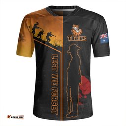 Wests Tigers Anzac Day Lest We Forget Poppy Rugby Jersey