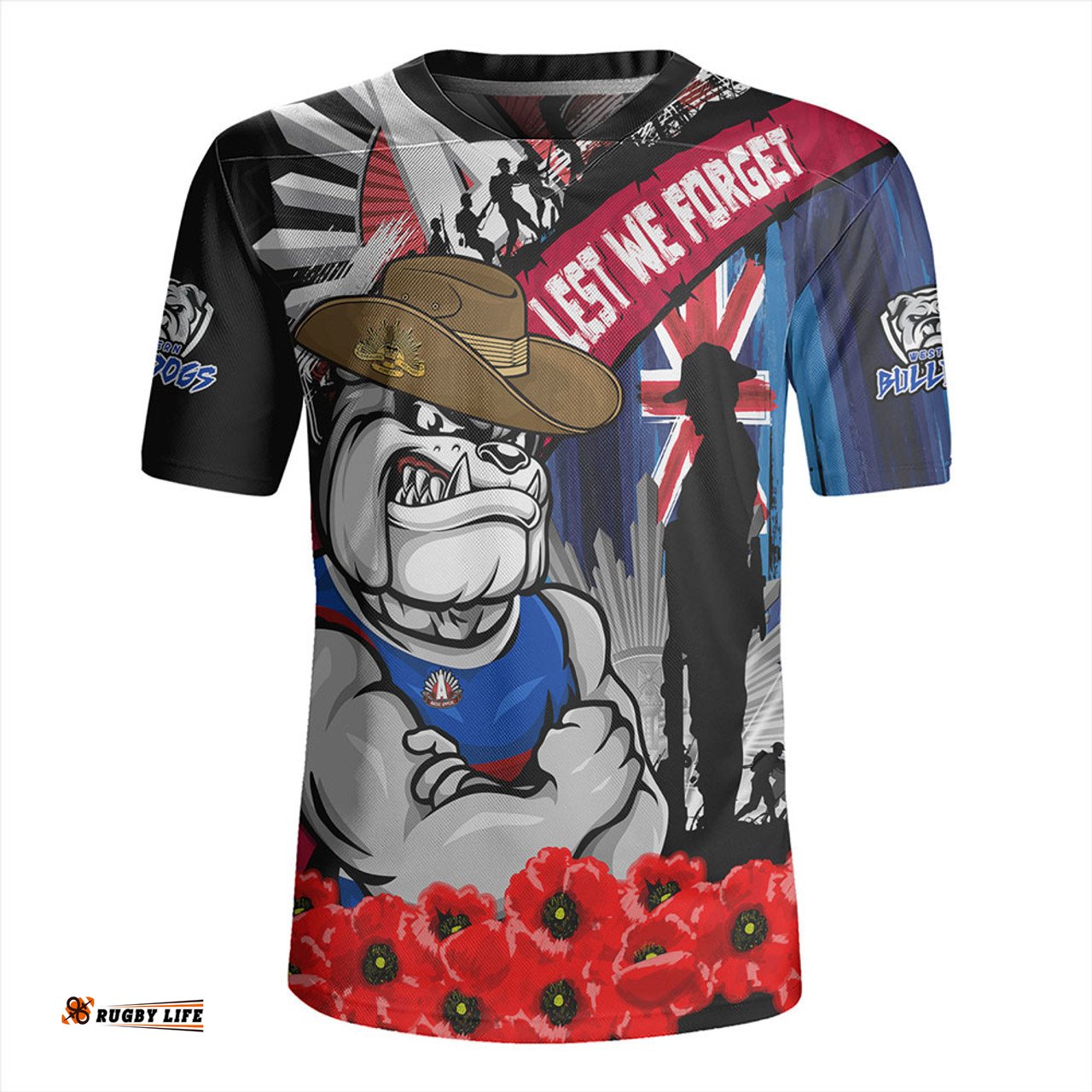 Western Bulldogs Anzac Day Honor United In Spirit Rugby Jersey