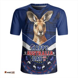 Australia Kangaroo Pride Australia Day Blue Rugby Jersey