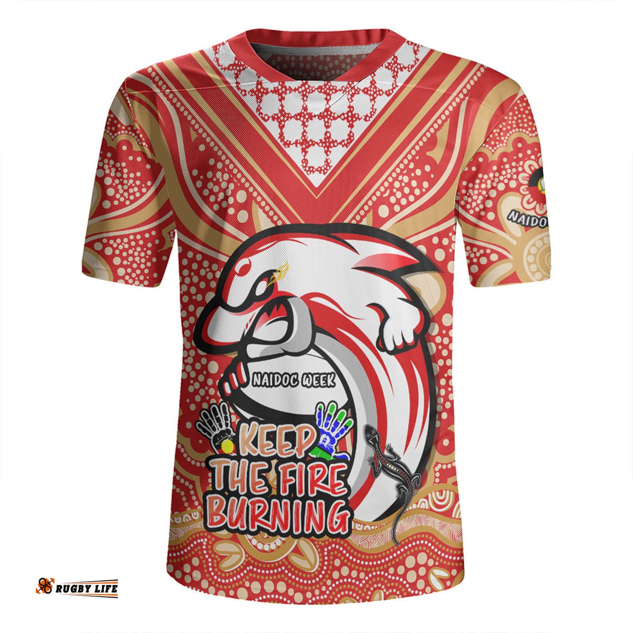 Redcliffe Dolphins Aboriginal Inspired Naidoc Week Custom For Die Hard Fan Supporters Rugby Jersey