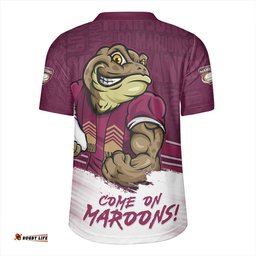 Queensland Maroons QLD Maroons Word Cloud Style Rugby Jersey