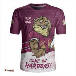 Queensland Maroons QLD Maroons Word Cloud Style Rugby Jersey