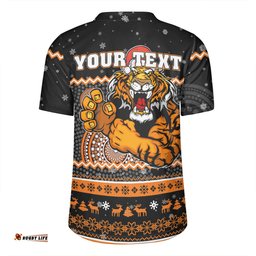 Wests Tigers Christmas Custom Ugly Xmas And Aboriginal Patterns For Die Hard Fan Rugby Jersey