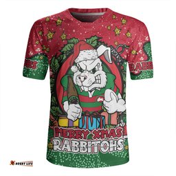South Sydney Rabbitohs Custom Merry Christmas Our Beloved Team With Aboriginal Dot Art Pattern Rugby Jersey