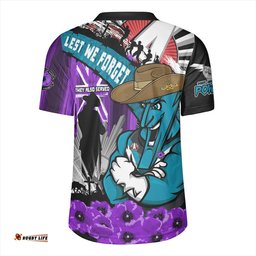 Port Adelaide ANZAC Day Honor Purple Valor And Spirit Rugby Jersey