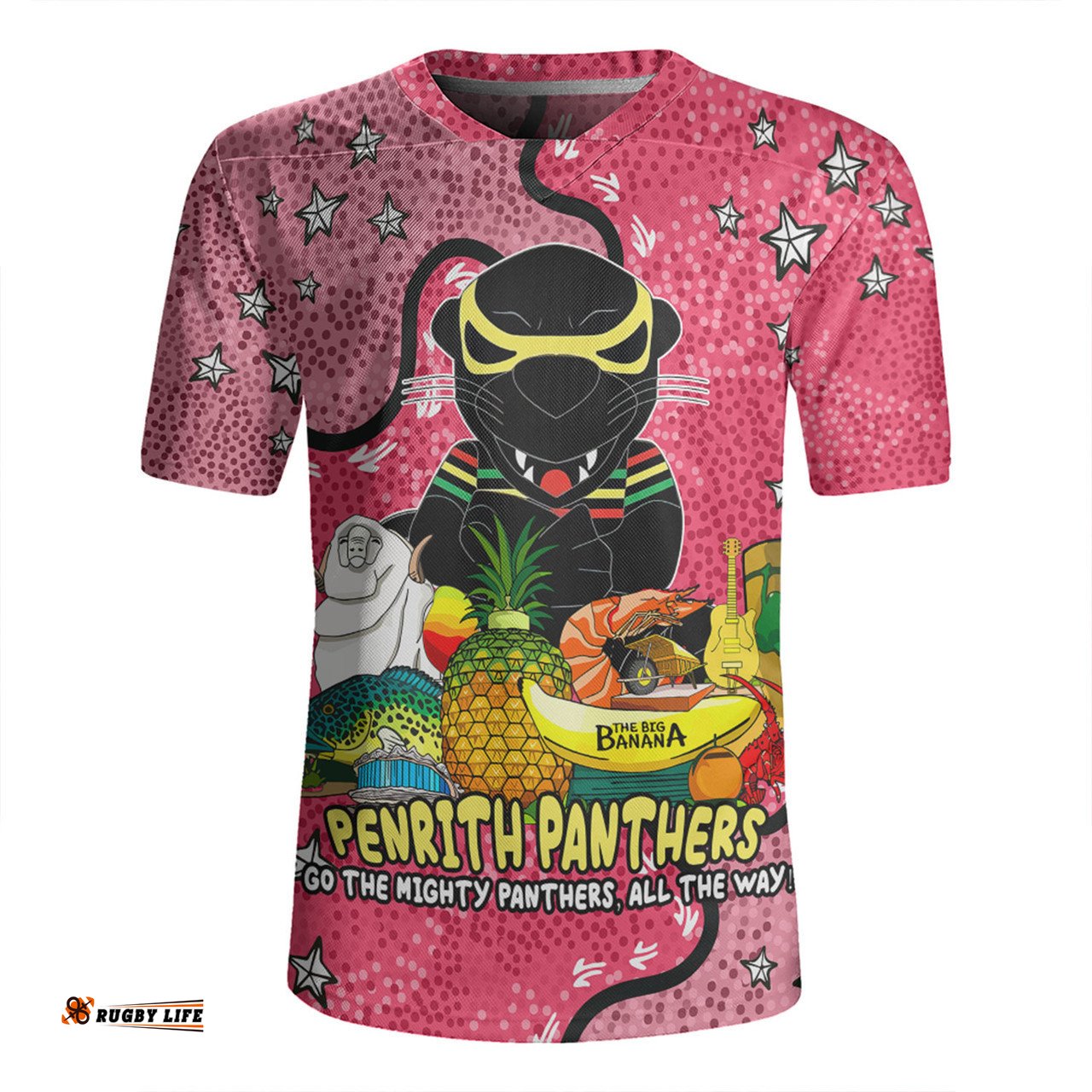 Penrith Panthers Custom Australian Big Things (Pink) Rugby Jersey