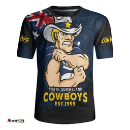 North Queensland Cowboys Heart Of A Fighter Tough And Fearless Rugby Jersey