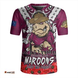 Queensland Maroons Ripped Legacy Of The Game The ANZAC Spirit Lives On Rugby Jersey
