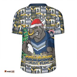 North Queensland Cowboys Merry Ugly Christmas Comic Style Rugby Jersey