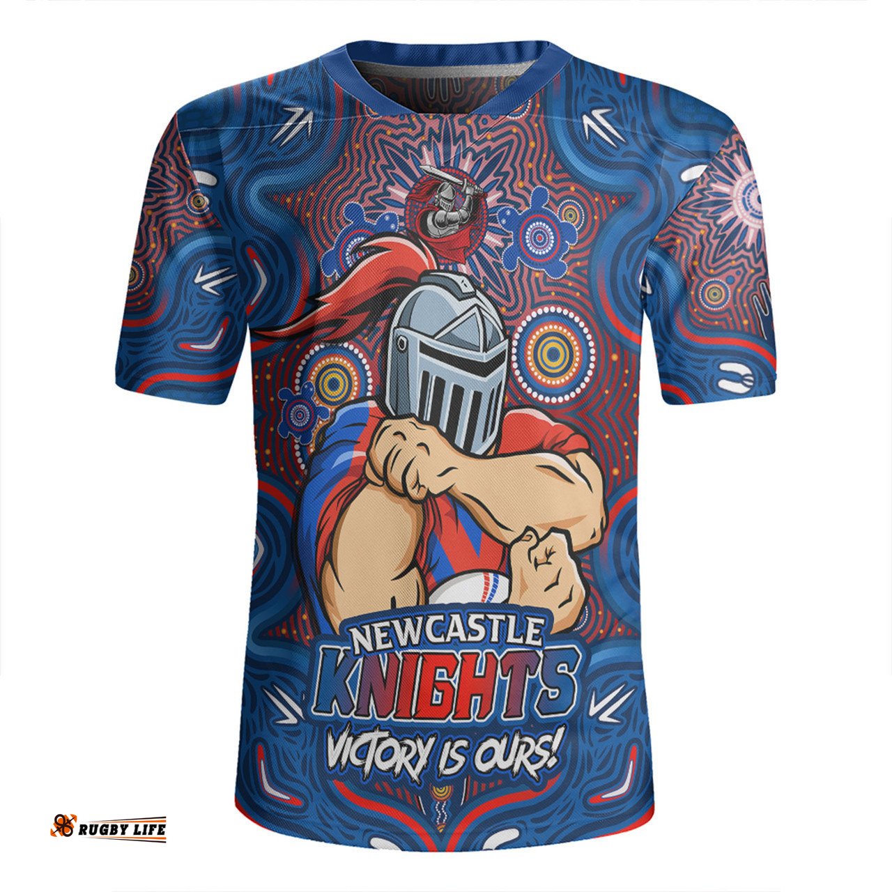 Newcastle Knights Aboriginal Pattern Inspired Victory Is Ours Rugby Jersey