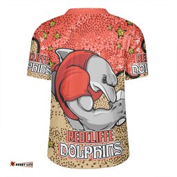 Redcliffe Dolphins Custom Team With Dot And Star Patterns For Tough Fan Rugby Jersey