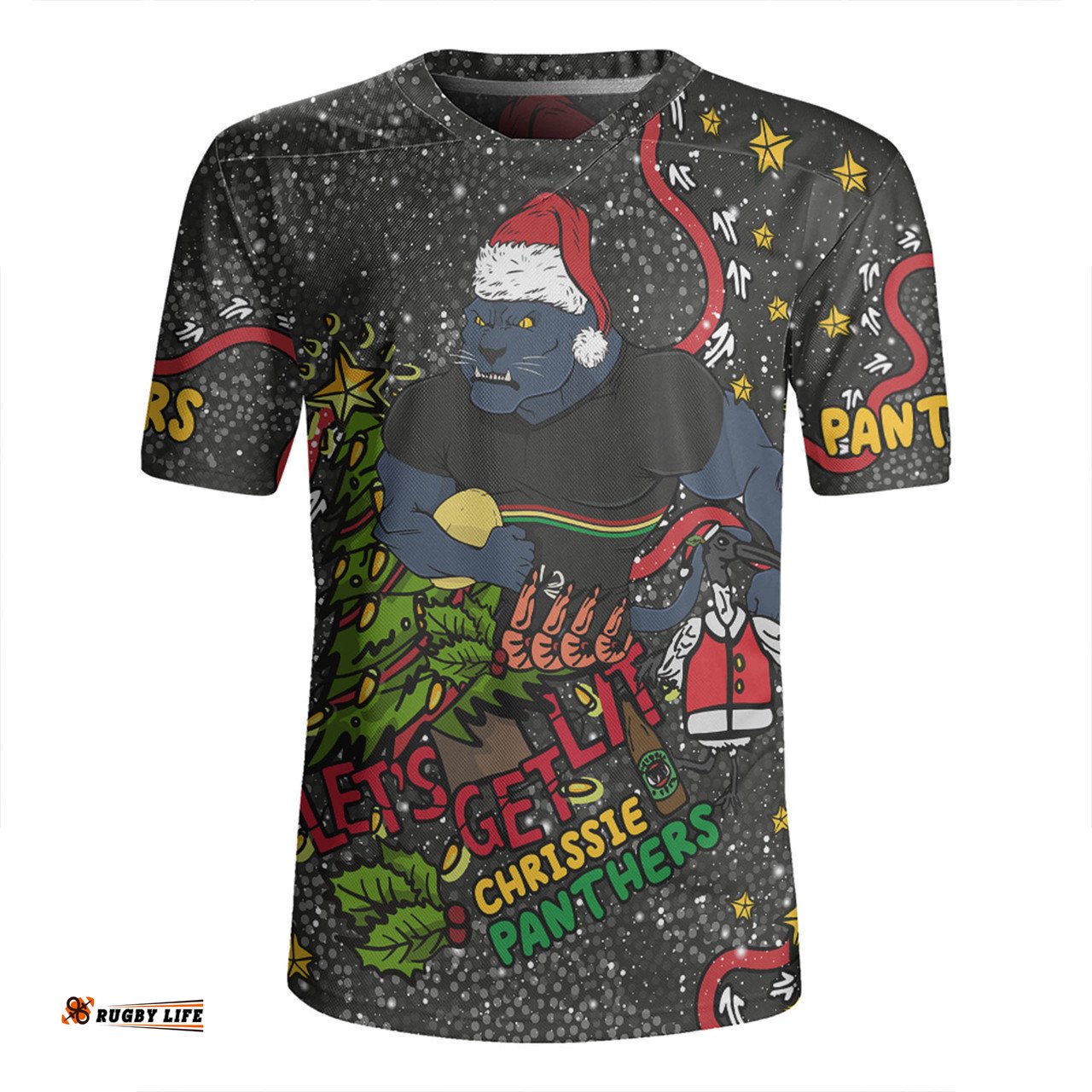 Penrith Panthers Christmas Custom Let's Get Lit Chrisse Pressie Rugby Jersey