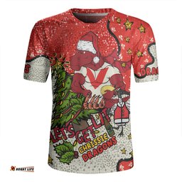 St. George Illawarra Dragons Christmas Custom Let's Get Lit Chrisse Pressie Rugby Jersey