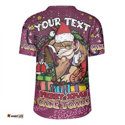 Queensland Cane Toads Christmas Custom Merry Christmas Our Beloved Team With Aboriginal Dot Art Pattern Rugby Jersey