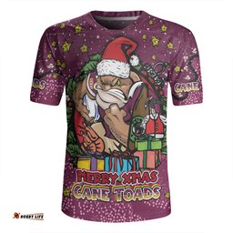Queensland Cane Toads Christmas Custom Merry Christmas Our Beloved Team With Aboriginal Dot Art Pattern Rugby Jersey