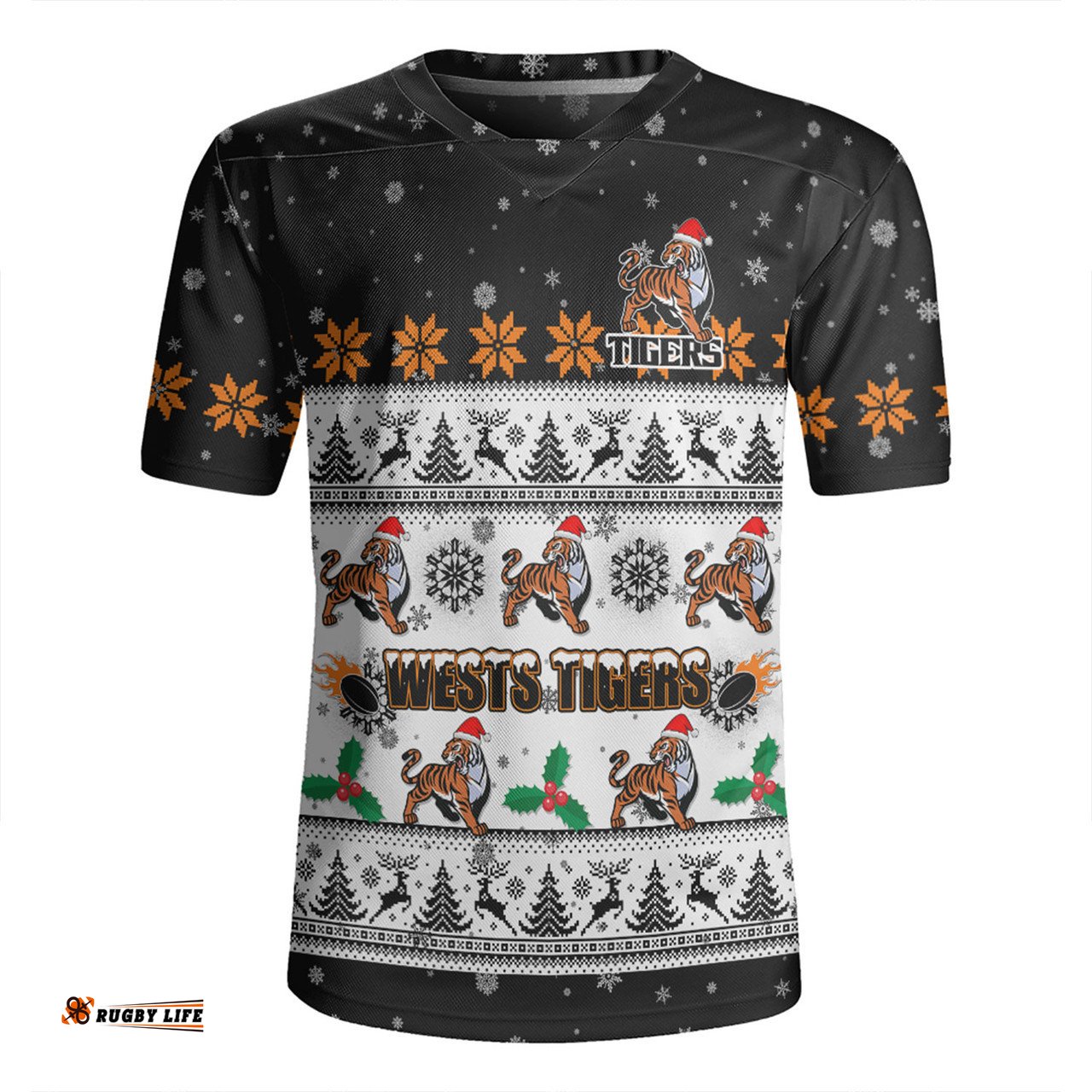 Wests Tigers Christmas Custom Special Ugly Christmas Rugby Jersey